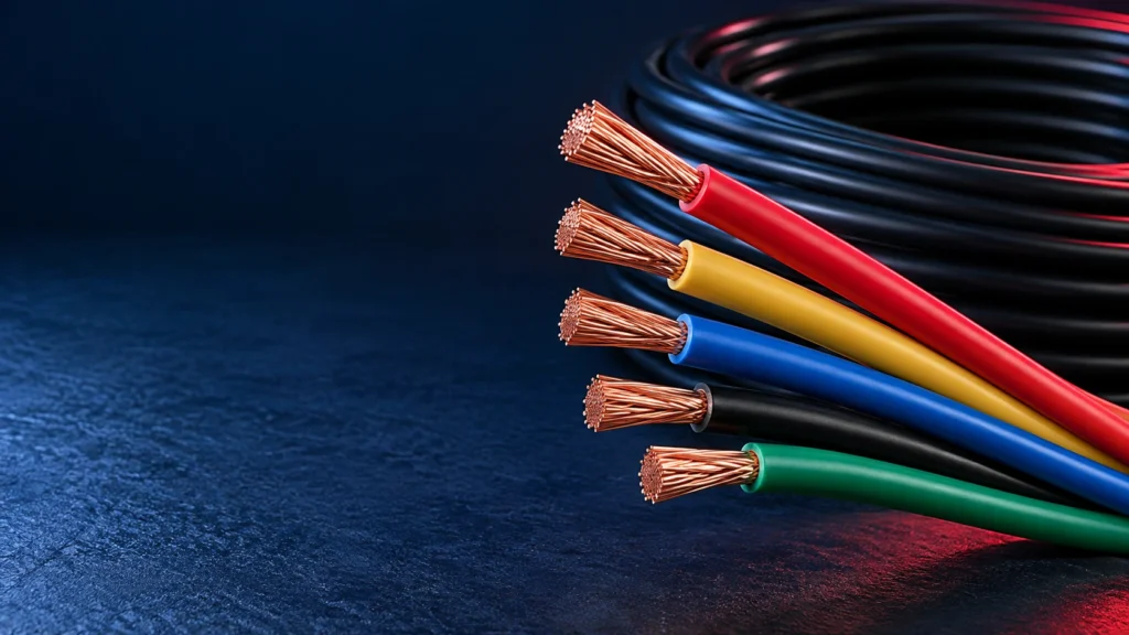 Illustrative building wire cable product scene, not a manufacturer product photograph